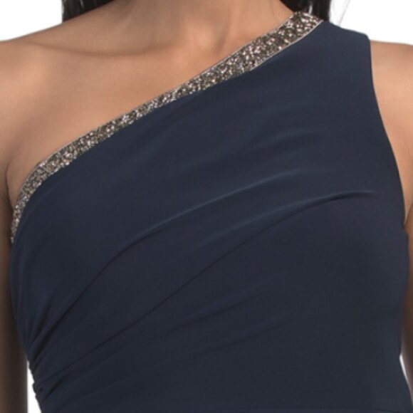 ADRIANNA PAPELL One Shoulder Column Gown - Picture 2 of 3